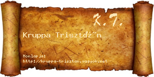 Kruppa Trisztán névjegykártya